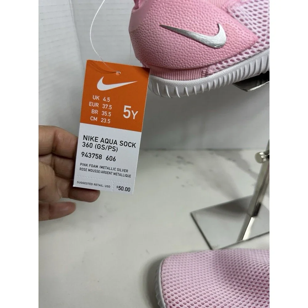 Nike Aqua Sock 360 GS 'Pink Foam' 943758-606 Shoes 5Y Fits Like A 6Y Women’s 7